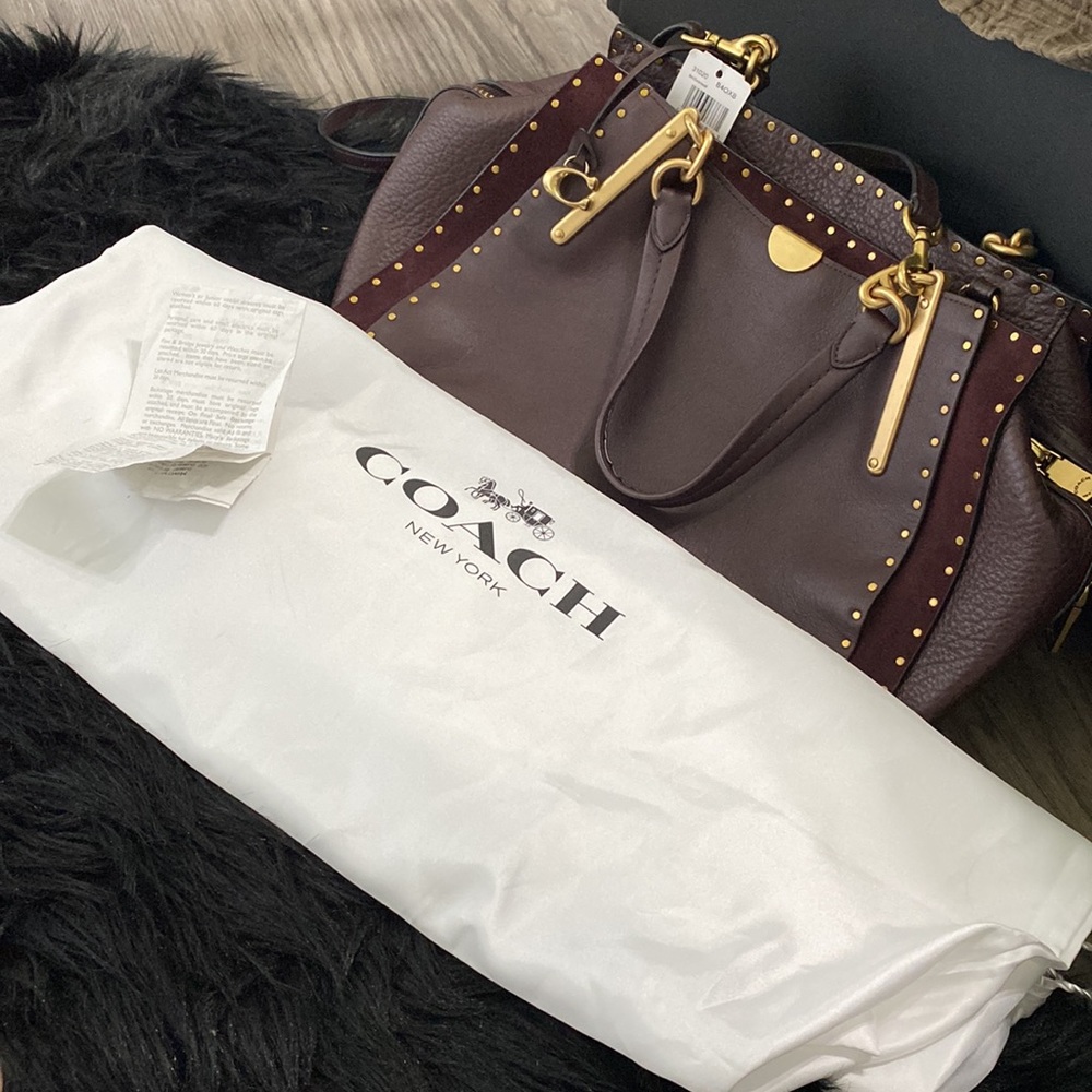 100% Authentic COACH Rivera MX LTHR Damier Size 36 Large